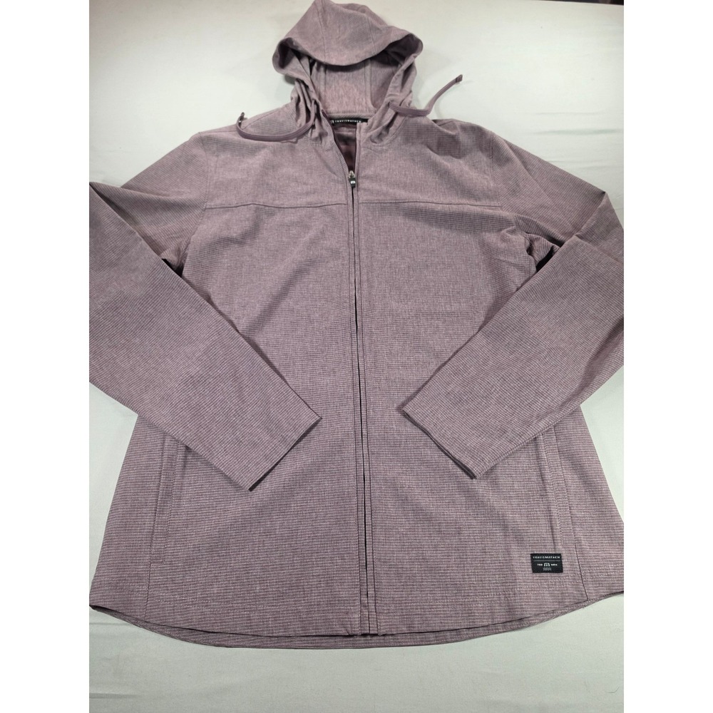 TravisMathew Mens L Heathered Purple Full Zip Hoodie Performance Golf Jacket